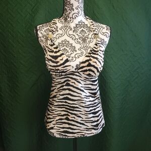 Victoria's Secret Black and White Zebra Bikini Top